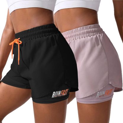 Women's 2 in 1 Workout Shorts Gym Workout Yoga Running Biker Tennis Skirts Clothes Summer