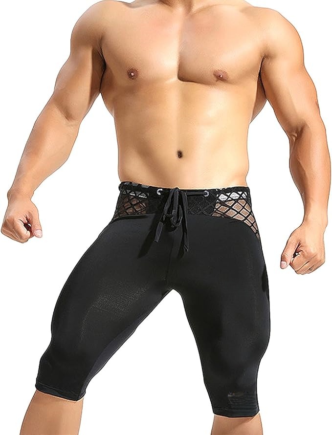 Men's Soft Mesh Cool Dry Compression Yoga Workout Tight Shorts