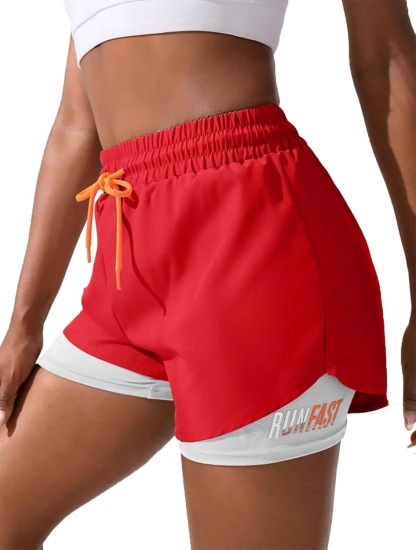 Women's 2 in 1 Workout Shorts Gym Workout Yoga Running Biker Tennis Skirts Clothes Summer