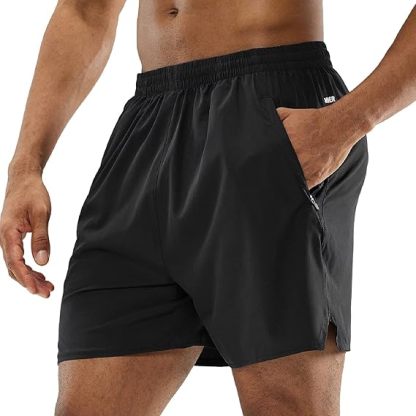  Men's Workout Running Shorts Quick Dry Active 5 Inches Shorts with Pockets, Lightweight, Breathable