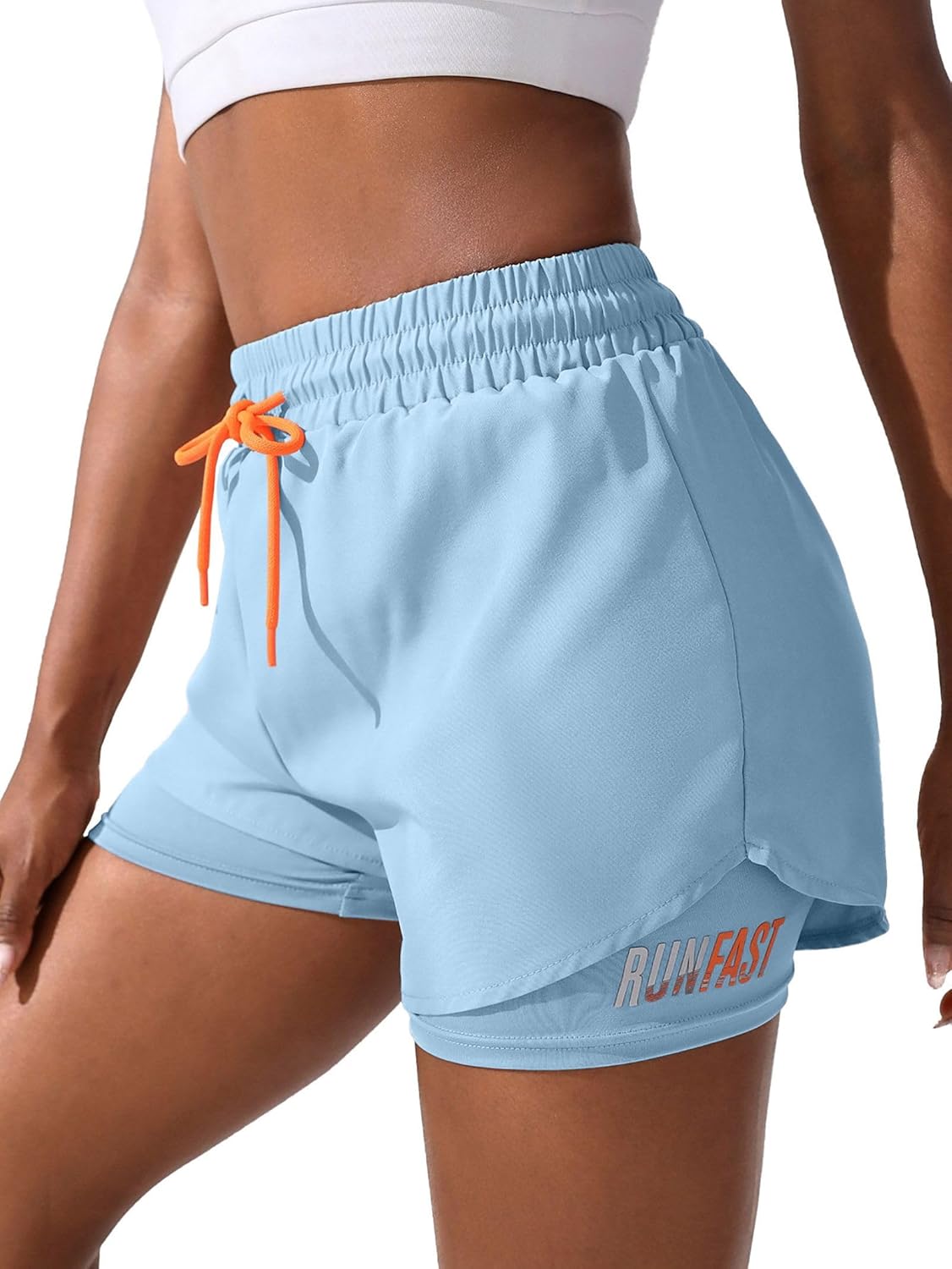 Women's 2 in 1 Workout Shorts Gym Workout Yoga Running Biker Tennis Skirts Clothes Summer