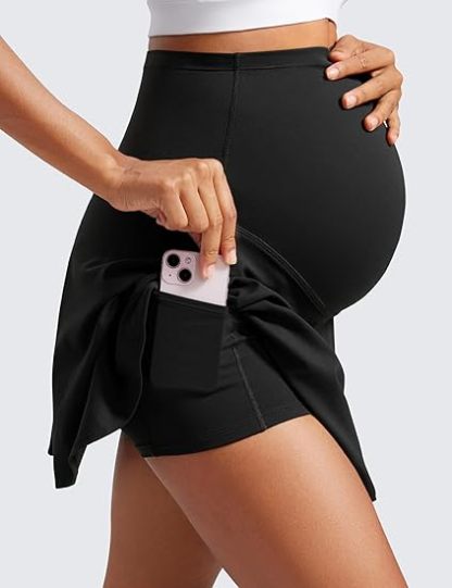 Butterluxe Maternity Flowy Tennis Skirts - High Waisted A Line Golf Athletic Casual Womens Pregnancy with Pockets