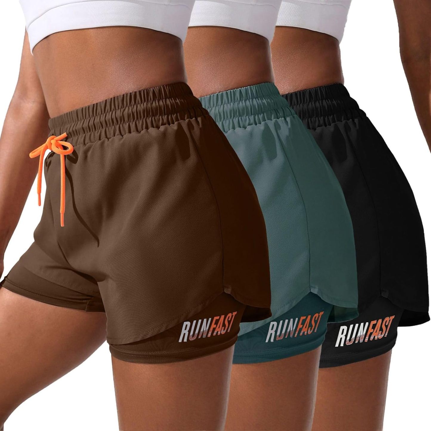 Women's 2 in 1 Workout Shorts Gym Workout Yoga Running Biker Tennis Skirts Clothes Summer