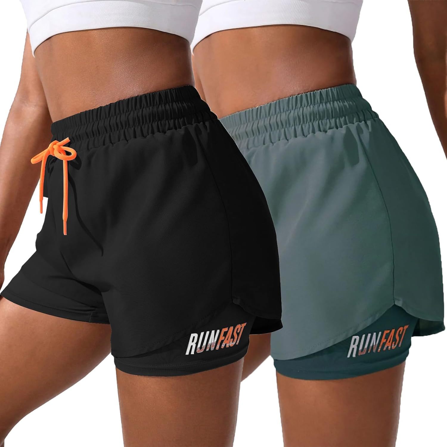 Women's 2 in 1 Workout Shorts Gym Workout Yoga Running Biker Tennis Skirts Clothes Summer