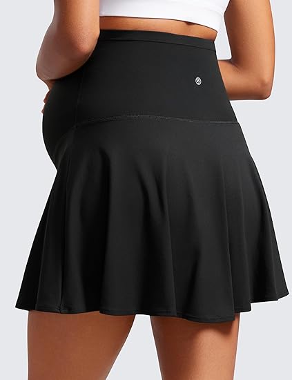 Butterluxe Maternity Flowy Tennis Skirts - High Waisted A Line Golf Athletic Casual Womens Pregnancy with Pockets