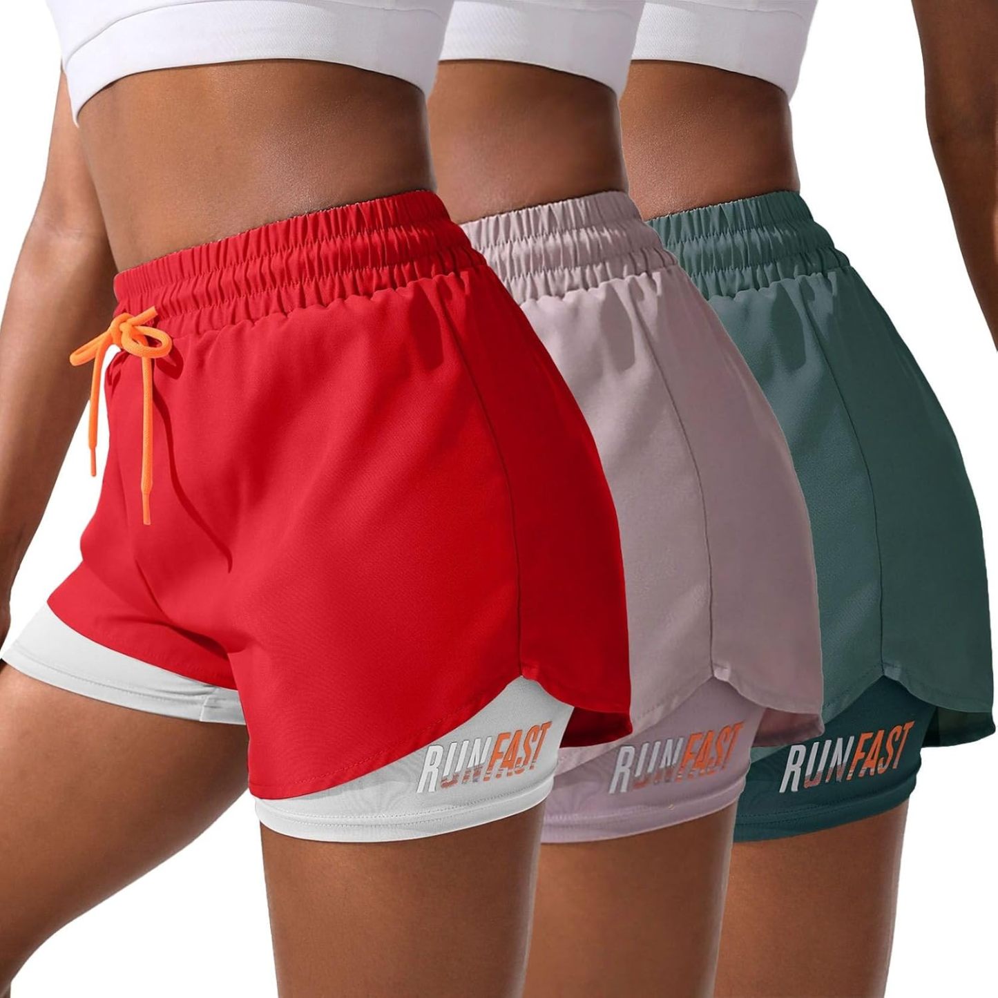 Women's 2 in 1 Workout Shorts Gym Workout Yoga Running Biker Tennis Skirts Clothes Summer