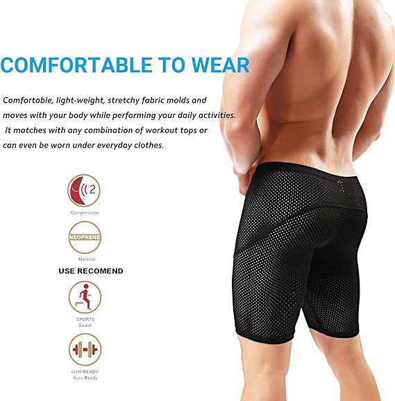  Men's Tight Yoga Mesh Training Bodybuilding Gym Workout Shorts Jammer Swimsuit