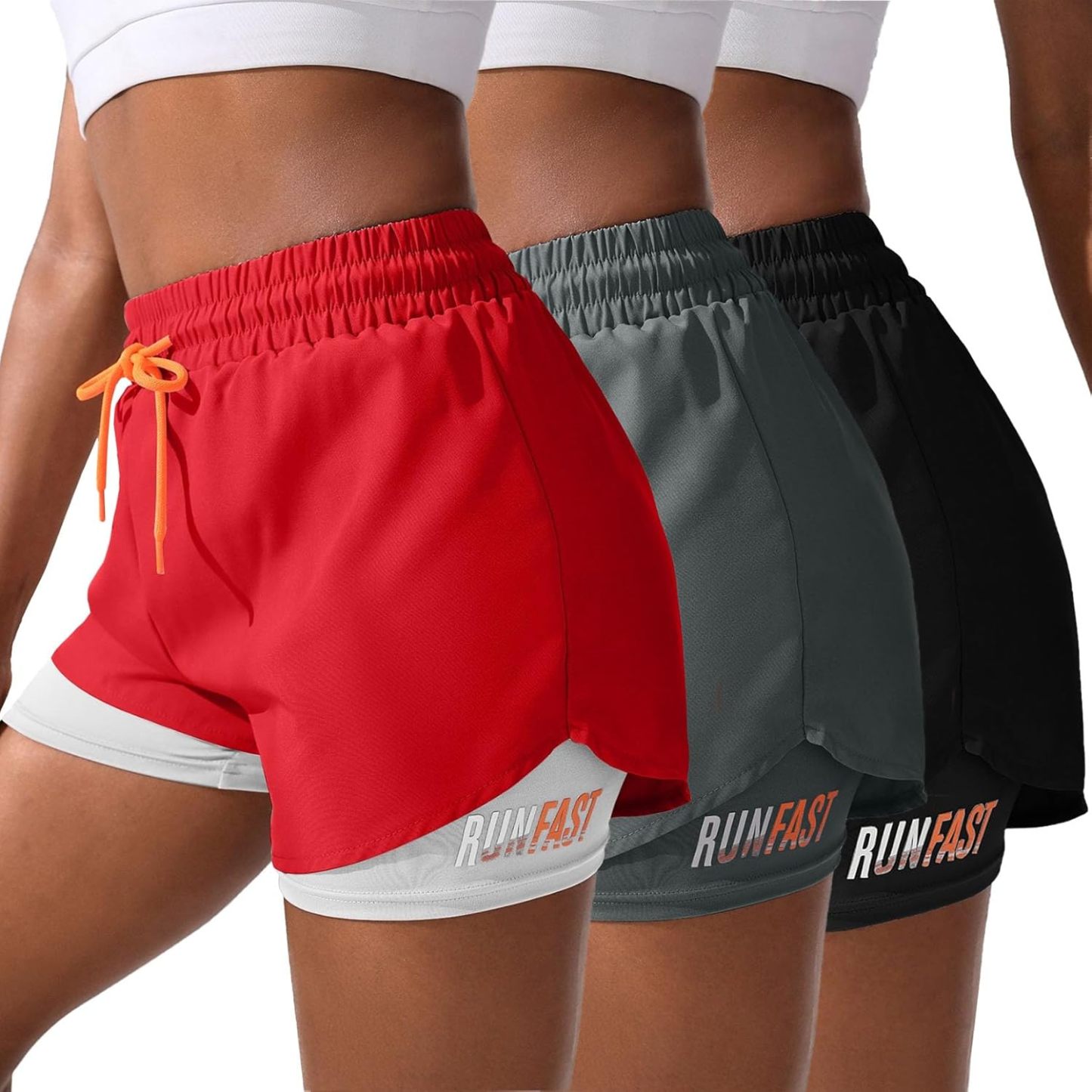 Women's 2 in 1 Workout Shorts Gym Workout Yoga Running Biker Tennis Skirts Clothes Summer