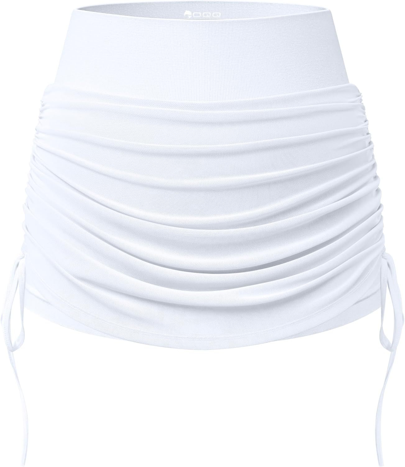  Women Tennis Skirts 2 in 1 Drawstring Mesh Ruched Athletic Skirts with Shorts High Waisted Gym Skort for Workout
