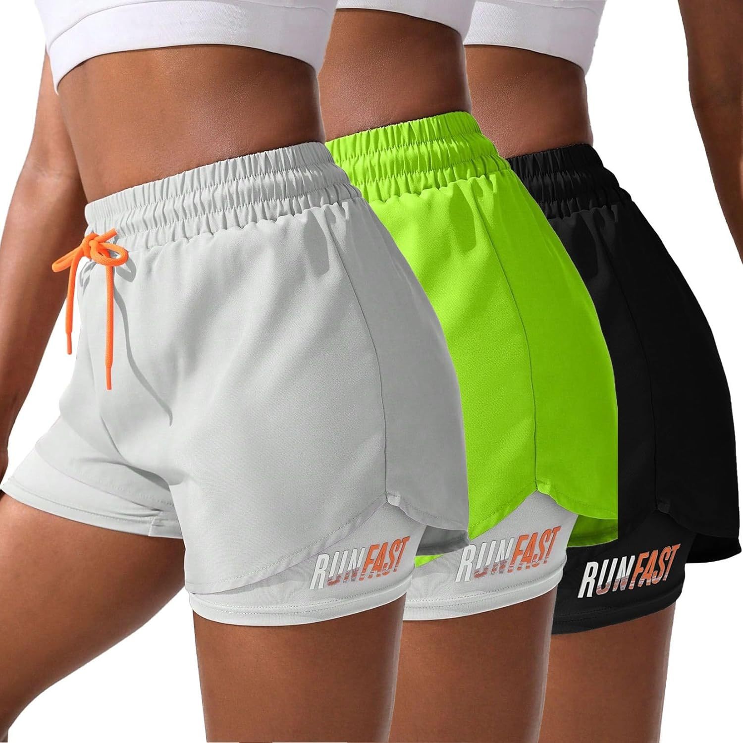 Women's 2 in 1 Workout Shorts Gym Workout Yoga Running Biker Tennis Skirts Clothes Summer