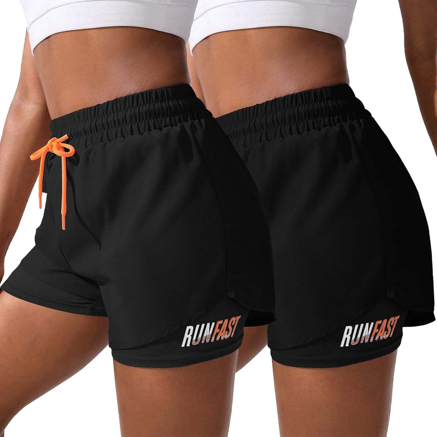 Women's 2 in 1 Workout Shorts Gym Workout Yoga Running Biker Tennis Skirts Clothes Summer
