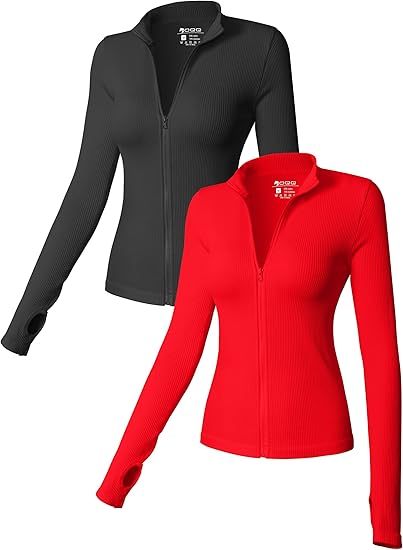 Womens 2 Piece Long Sleeve Tops Stand Neck Front Zipped Stretch Fitted Underscrubs Tee Shirts Tops