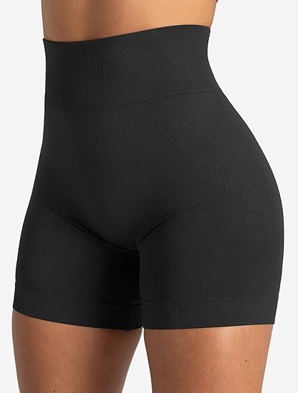  2 Piece Shorts Butt Lifting High Waist Tummy Control Yoga Athletic Workout Shorts
