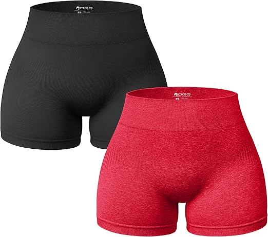  2 Piece Shorts Butt Lifting High Waist Tummy Control Yoga Athletic Workout Shorts