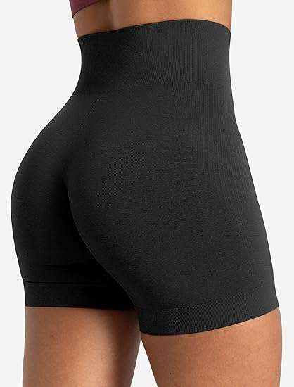  2 Piece Shorts Butt Lifting High Waist Tummy Control Yoga Athletic Workout Shorts