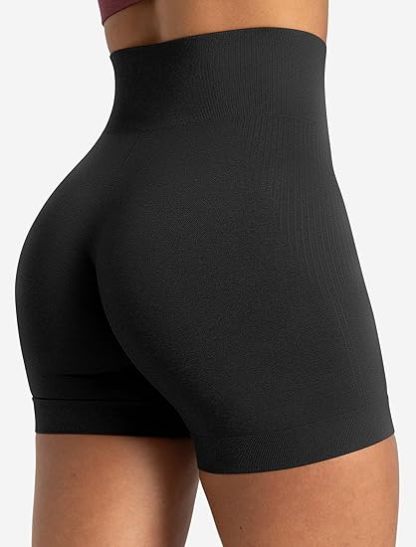  2 Piece Shorts Butt Lifting High Waist Tummy Control Yoga Athletic Workout Shorts