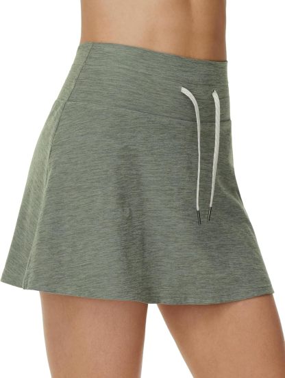  Women's Drawstring High Waist Golf Skorts Athletic Tennis Skirts Built-in Shorts with Pockets