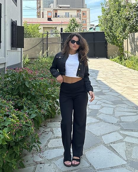 Wide Leg Pants for Women Loose Yoga Pants with Pockets Petite/Regular/Tall Stretch Casual Lounge Pants