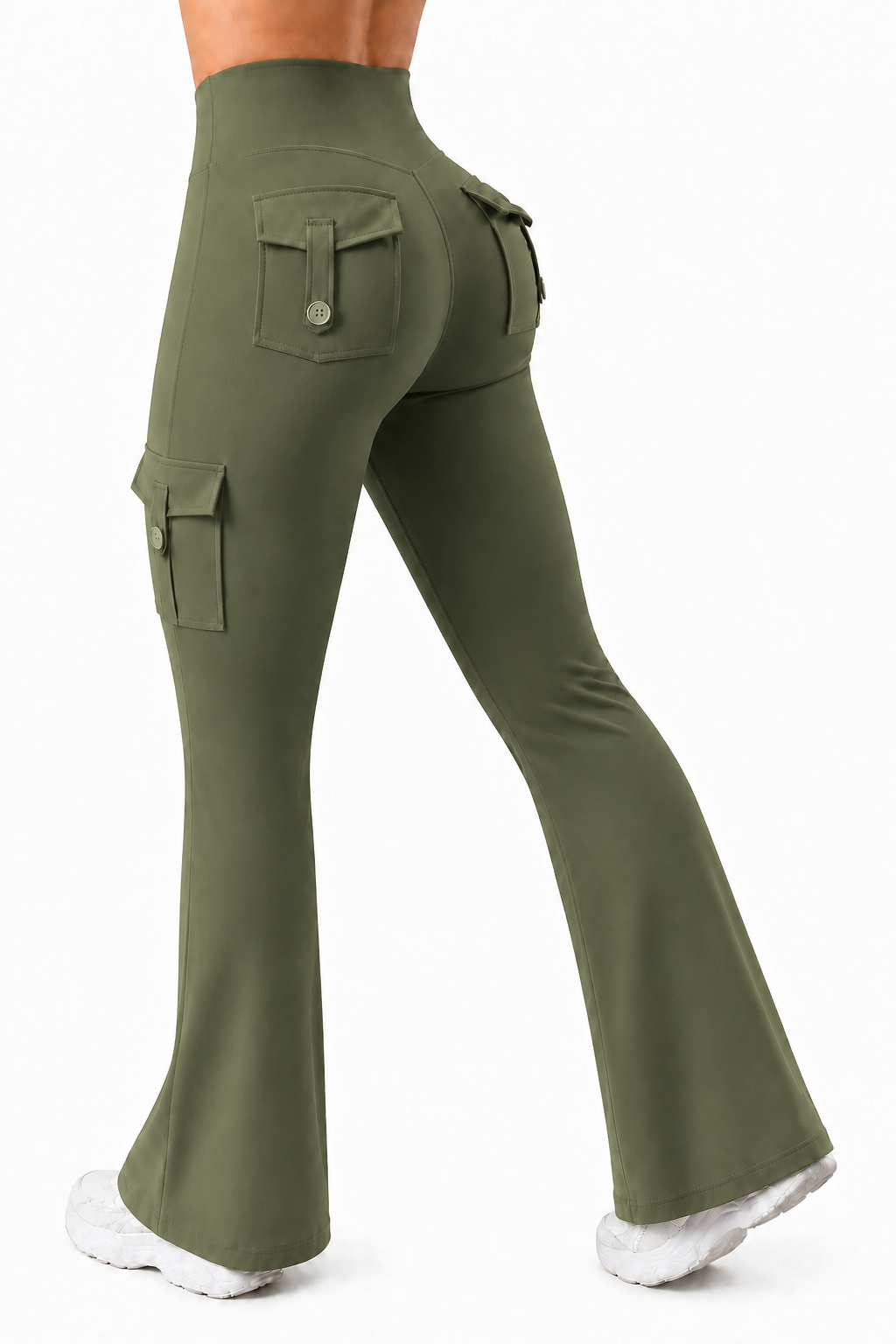 High-Waist Flare Yoga Leggings with Pockets