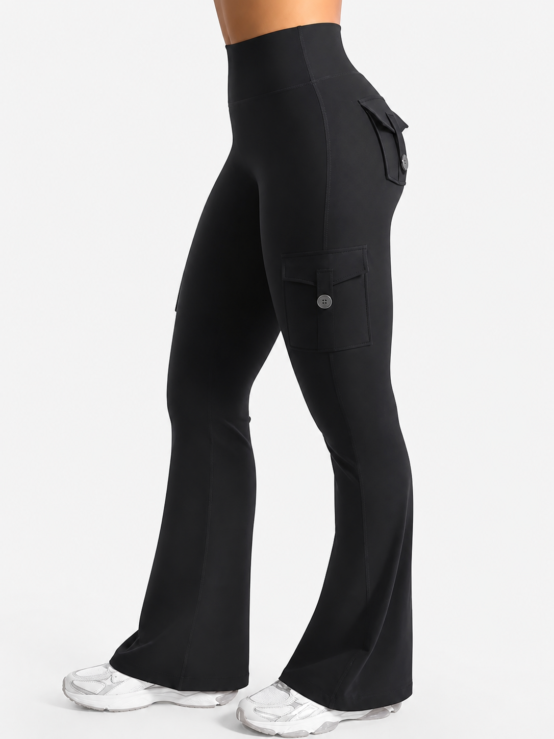 High-Waist Flare Yoga Leggings with Pockets