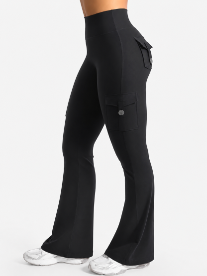 High-Waist Flare Yoga Leggings with Pockets