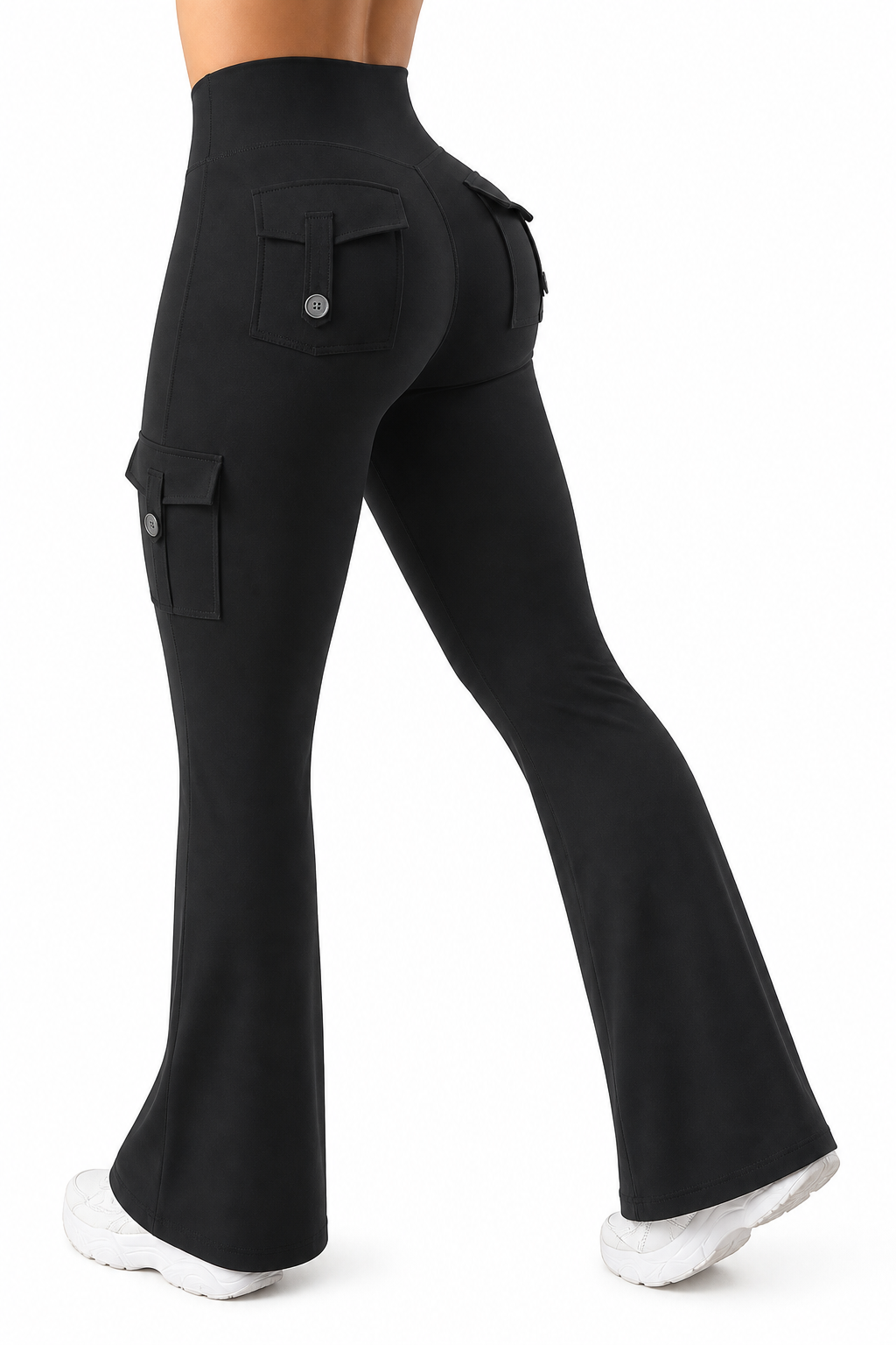 High-Waist Flare Yoga Leggings with Pockets