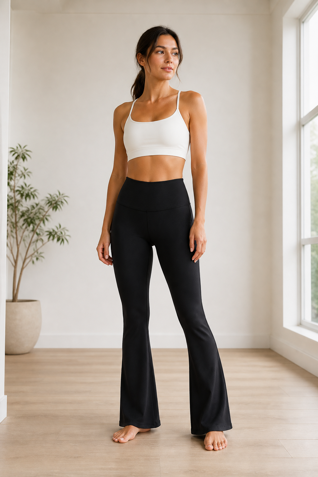 High-Waist Flare Yoga Leggings with Pockets