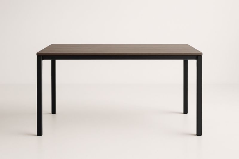 Table de salle à manger en bois et métal brun/noir 120x75x75 cm