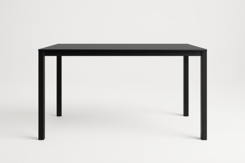 Table Rectangulaire Noir en Acier 140 cm x 80 cm x 75 cm