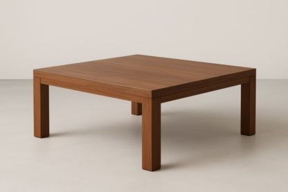 Table basse carrée bois massif marron 100x100x40 cm