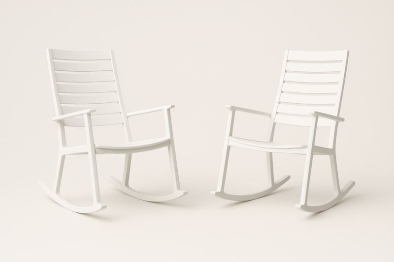 Chaises berçantes en plastique blanc - Lot de 2