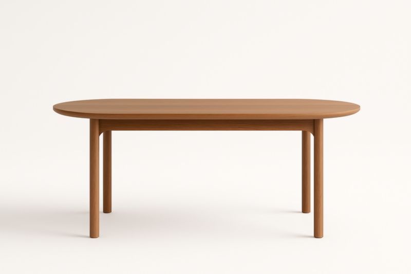 Table à manger ovale en bois marron 180x90x75 cm