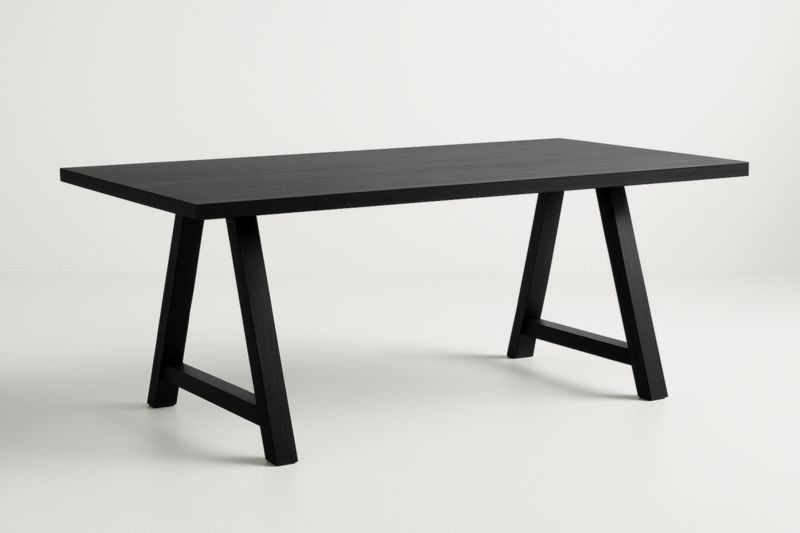 Table Rectangulaire en Bois Noir 180x90x75 cm