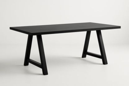 Table Rectangulaire en Bois Noir 180x90x75 cm