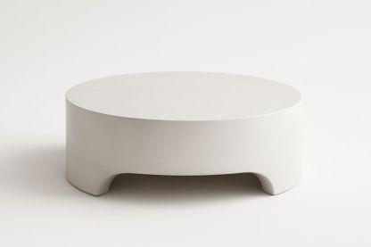 Table basse ronde en béton gris