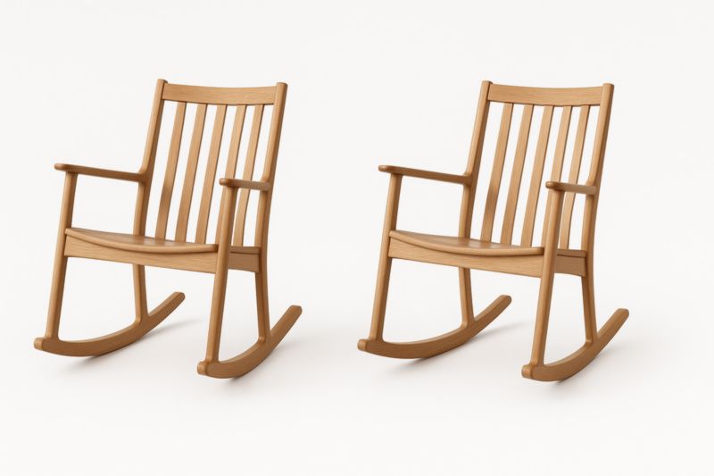 Lot de 2 chaises à bascule en bois