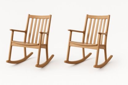 Lot de 2 chaises à bascule en bois