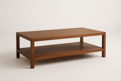 Table basse bois marron avec rangement 120x60x40 cm