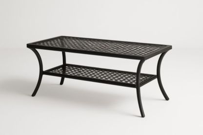 Table basse rectangulaire en métal noir 120x60x45 cm