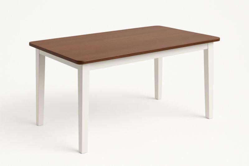 Table rectangulaire en bois MDF blanc et noyer 120x75x75 cm