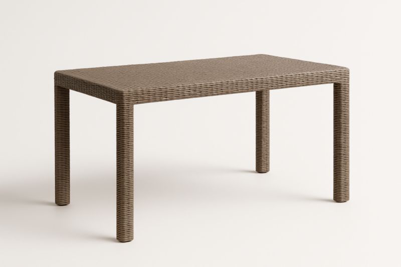 Table rectangulaire d'extérieur en résine tressée marron 180x90x75 cm