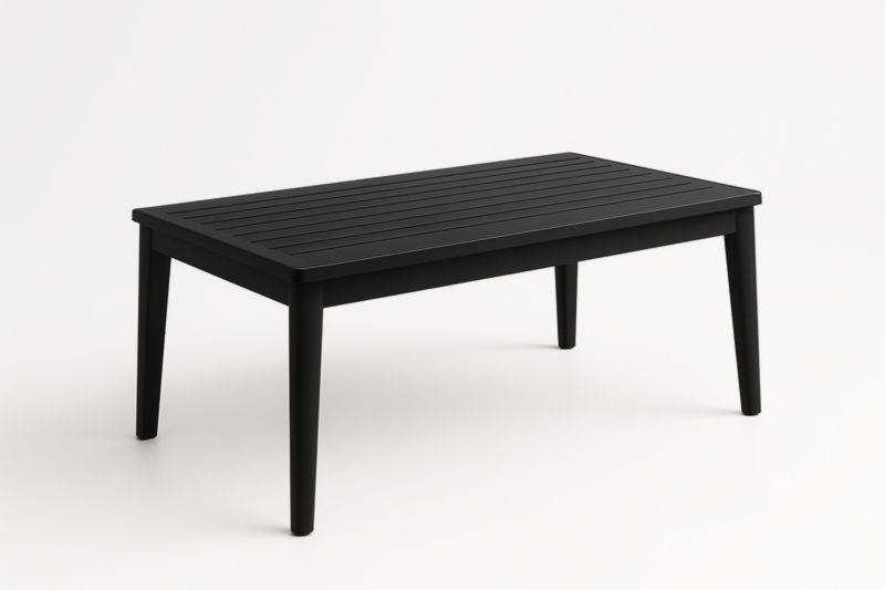 Table basse rectangulaire en aluminium noir 120x60x45 cm