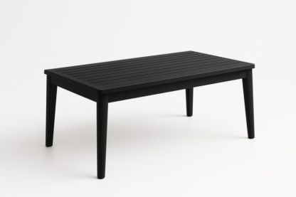 Table basse rectangulaire en aluminium noir 120x60x45 cm