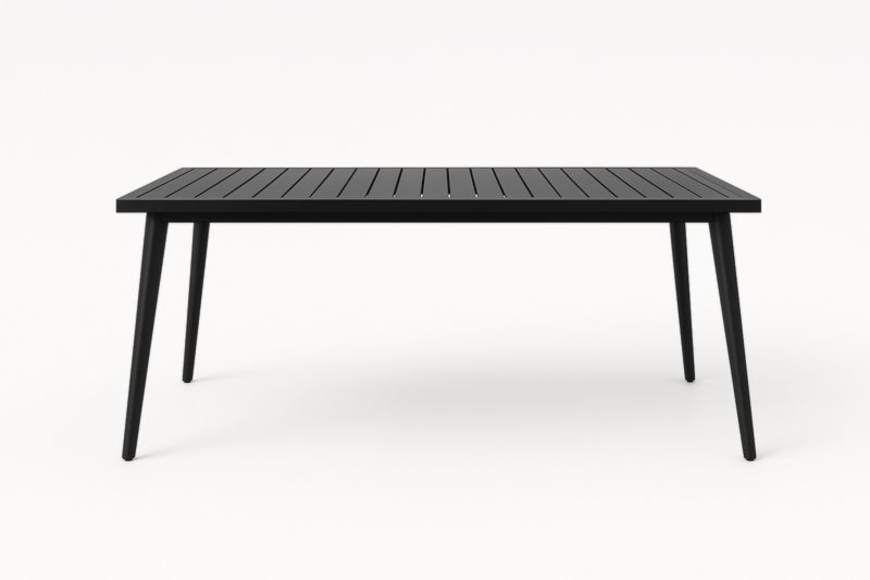 Table de Jardin Rectangulaire en Aluminium Noir 150x90x75 cm
