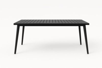 Table de Jardin Rectangulaire en Aluminium Noir 150x90x75 cm