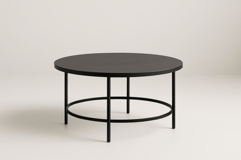 Table basse ronde noire métal