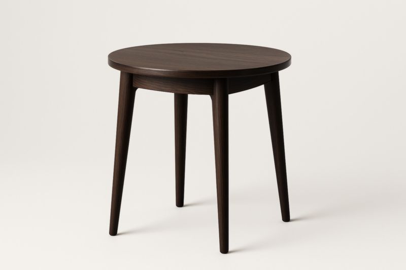 Table d'appoint ronde en bois foncé