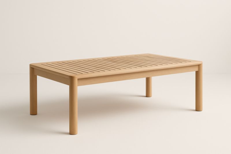 Table basse en bois massif rectangulaire