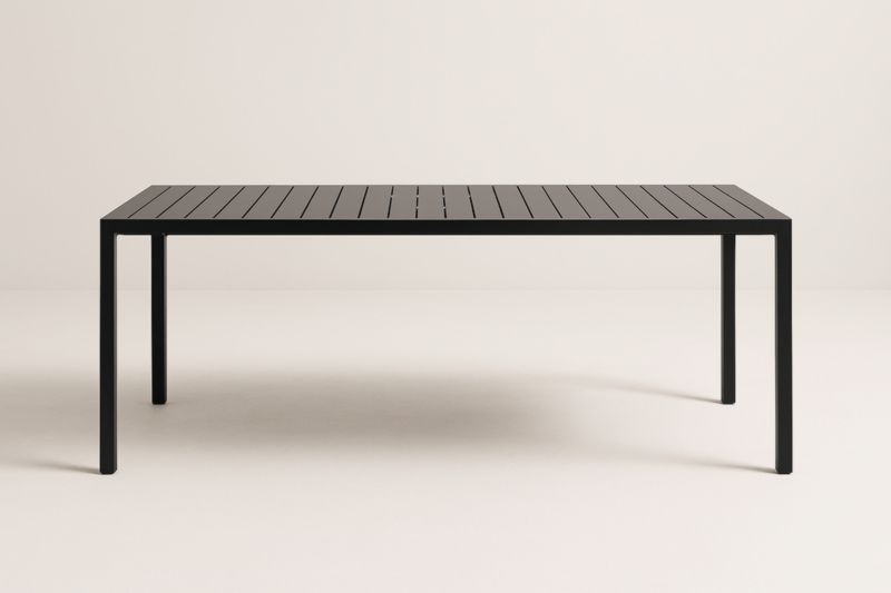 Table rectangulaire aluminium noire 200x90x75 cm