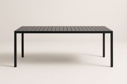 Table rectangulaire aluminium noire 200x90x75 cm